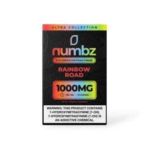 numbz 7- Hydroxymitragynine Chewable Rainbow Road 100mg Tablet Kratom