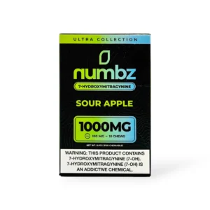numbz 7- Hydroxymitragynine Chewable Sour Apple 100mg Tablet