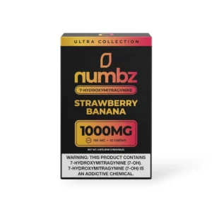 numbz 7- Hydroxymitragynine Chewable Strawberry Banana 100mg Tablet